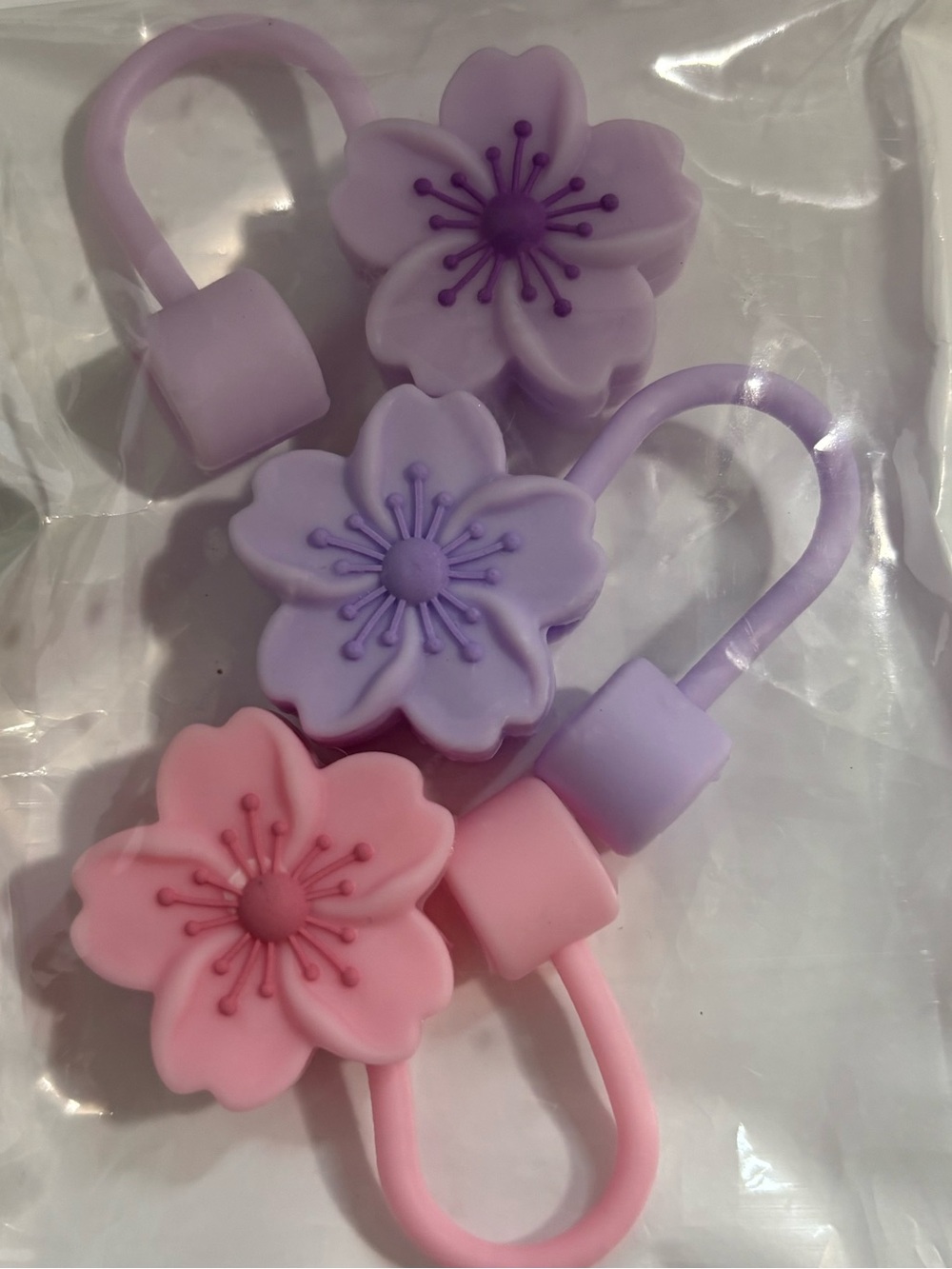 Stanley Silicone Flower straw Protectors Set - Pink & Lavender - Picture 2 of 2